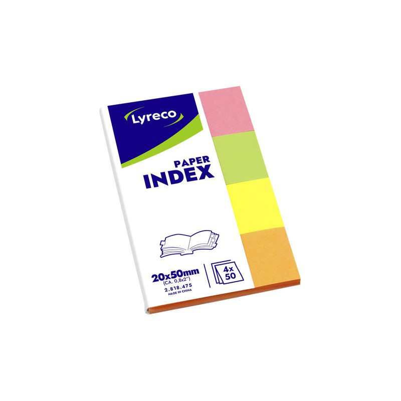 Produktbild för Indexflikar LYRECO 20x50mm sortfärg