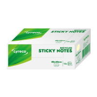 Produktbild för Notes LYRECO recycled 50x40mm gul 12/fp
