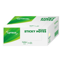 Produktbild för Notes LYRECO recycled 76x76mm gul 12/fp