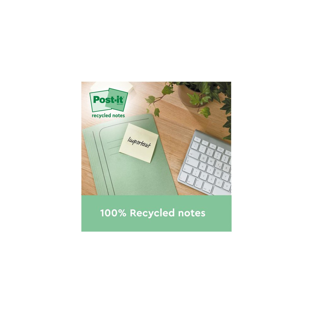 Produktbild för Notes POST-IT SS 76x76mm rec gul 4/fp
