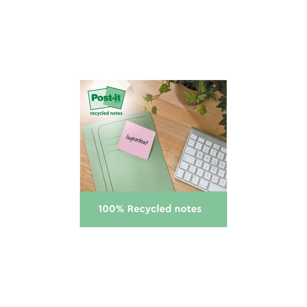 Produktbild för Notes POST-IT SS 76x76mm re sort.f 4/fp