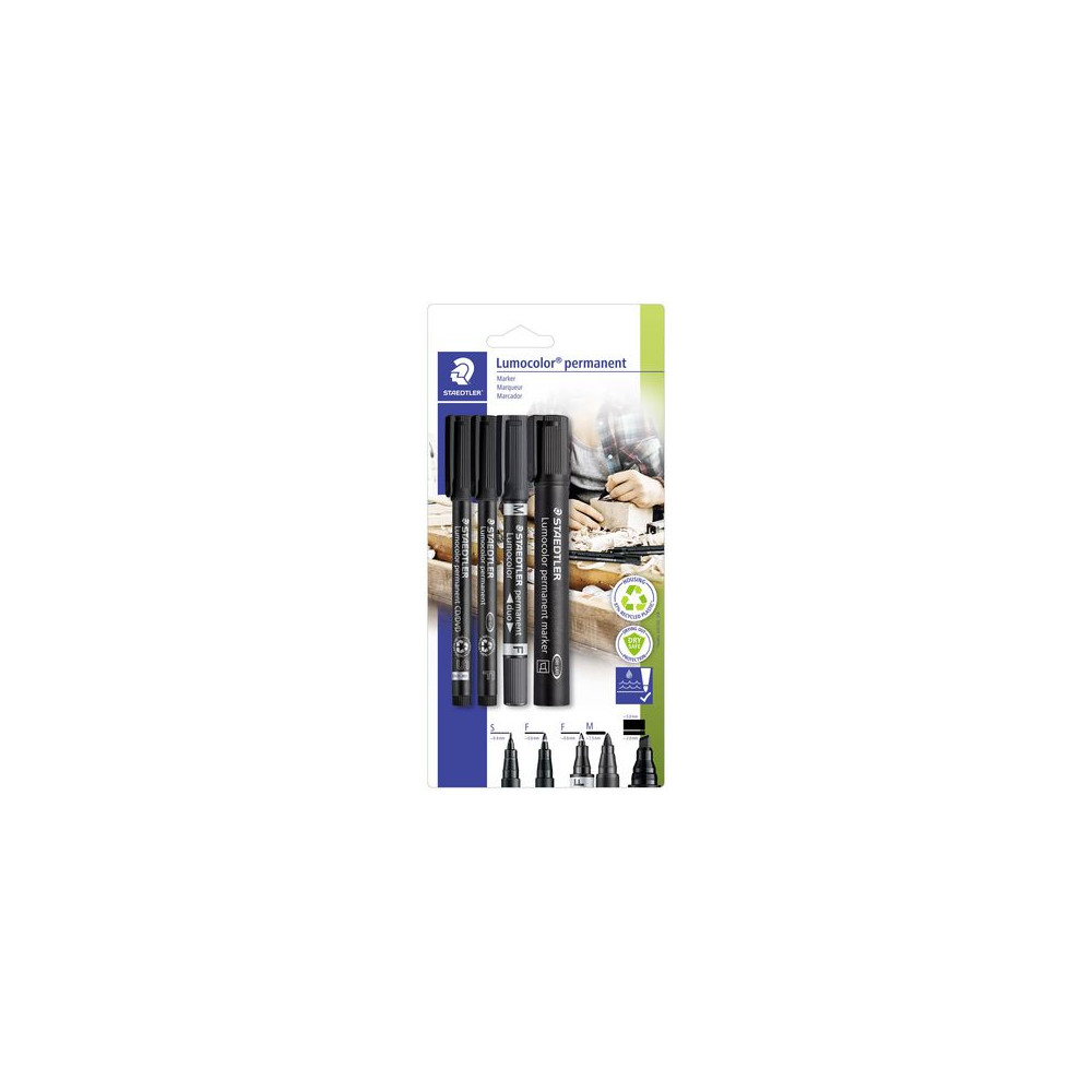 Produktbild för Universalpenna LUMOCOLOR P Mix set 4/fp