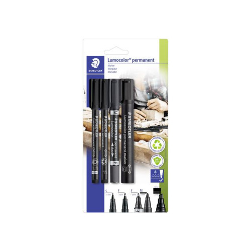 STAEDTLER Universalpenna LUMOCOLOR P Mix set 4/fp
