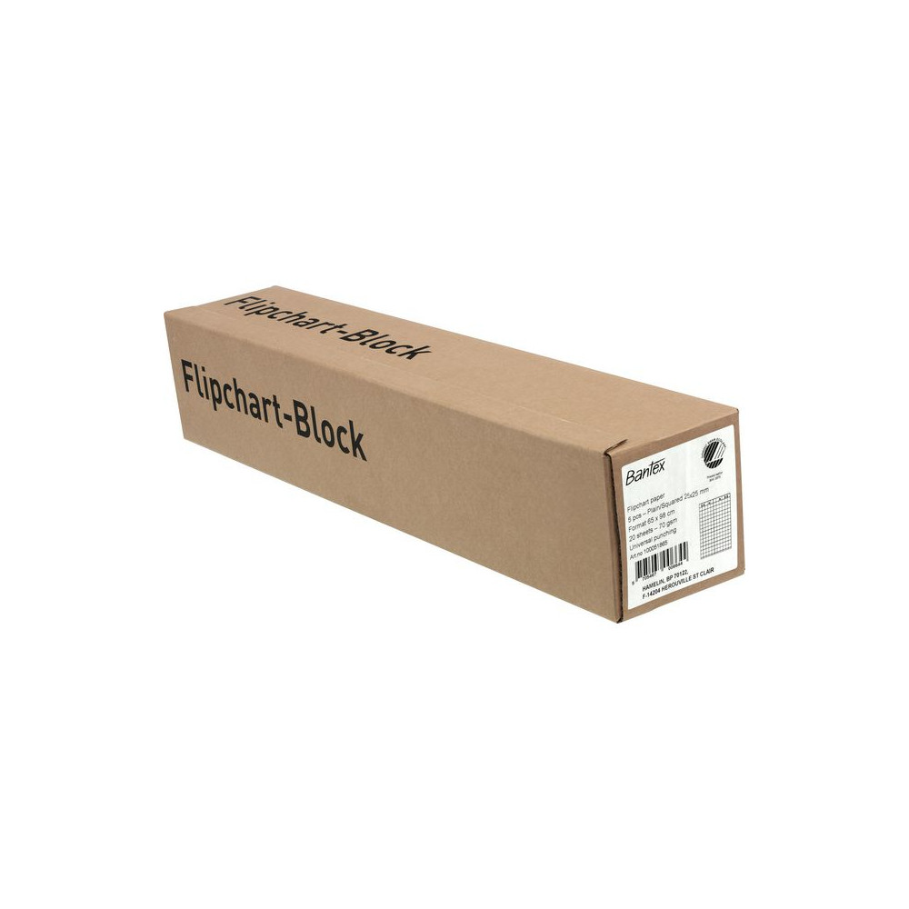 Produktbild för Blädderblock BANTEX 65x98cm rutat 5/fp