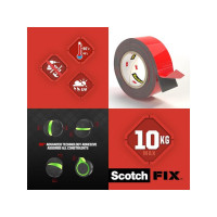 Produktbild för Monteringstejp SCOTCH super 1,5mx19mm