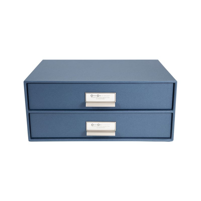 Produktbild för Skrivbordsbyrå kartong 2-lådor blå