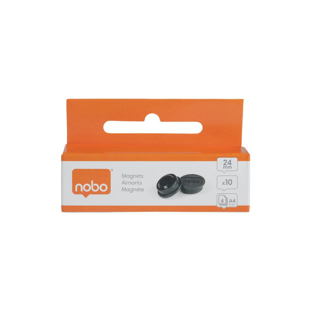 Produktbild för Magnet NOBO svart 24mm 10/fp