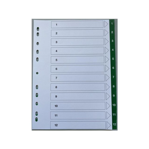 MANUFACTURAS ROMA Plastregister PLASTOREG A4 1-12 grön fl.