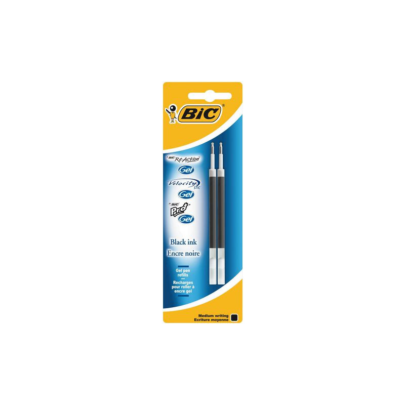 Produktbild för Refill BIC ReAction gel svart 2/fp