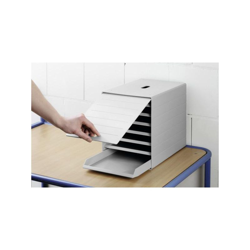 Produktbild för Blankettbox Idealbox Plus 7-fack grå