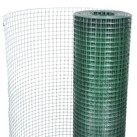 Produktbild för Hönsnät galvaniserat med PVC-beläggning 10x1 m grön