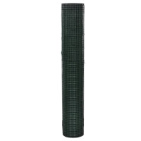 Produktbild för Hönsnät galvaniserat med PVC-beläggning 25x1 m grön