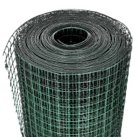 Produktbild för Hönsnät galvaniserat med PVC-beläggning 25x1 m grön