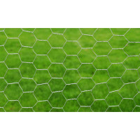 Produktbild för Nätstängsel galvaniserat stål hexagon 1x25 m silver