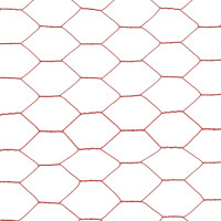 Produktbild för Hönsnät stål med PVC-beläggning 25x0,75 m röd