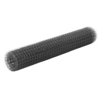 Produktbild för Hönsnät stål med PVC-beläggning 25x1 m grå
