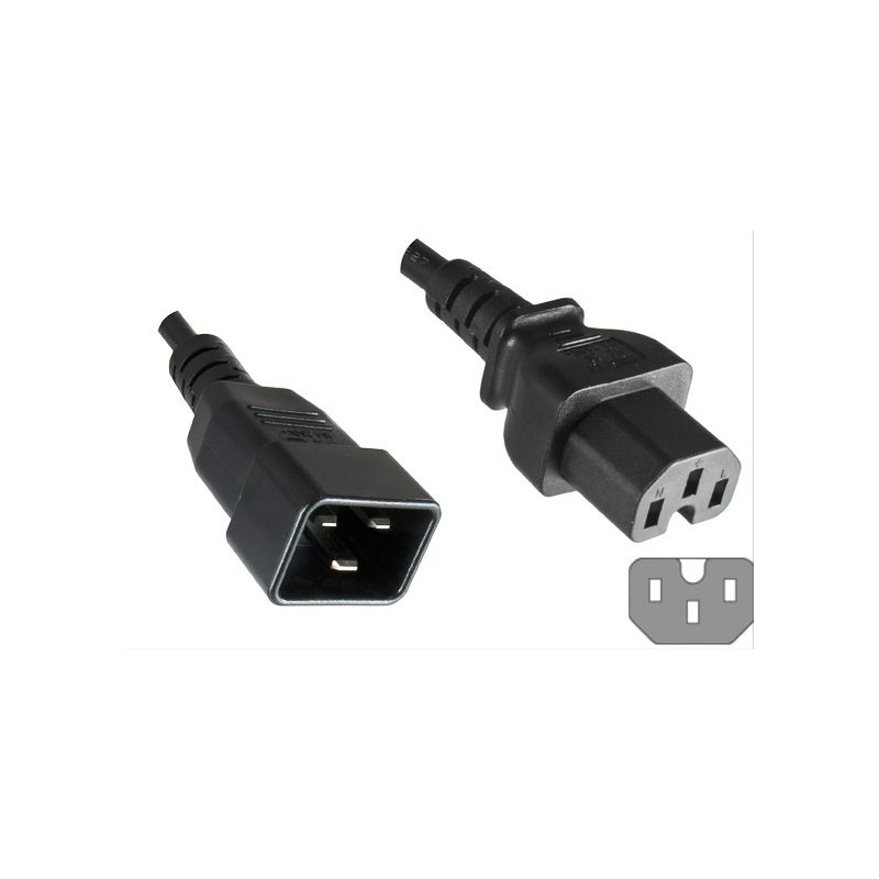 Produktbild för Microconnect PE152018 strömkablar Svart 1,8 m C20 coupler C15 coupler