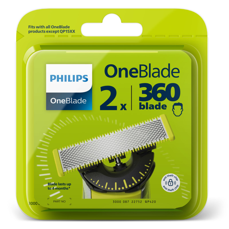 Produktbild för Philips Norelco OneBlade OneBlade 360 QP420/50 Ersättningsrakblad 2-pack