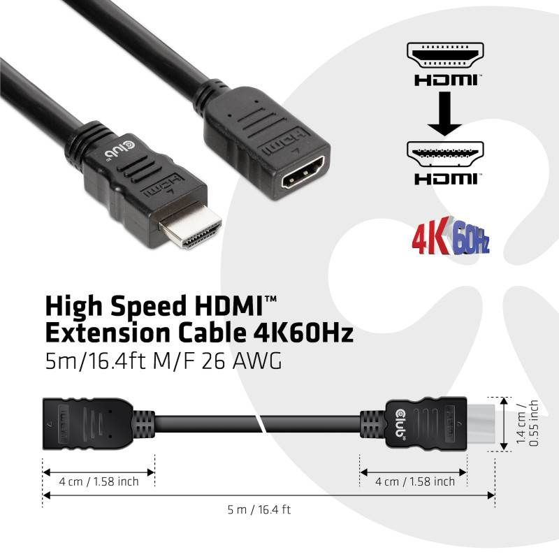 Produktbild för CLUB3D CAC-1325 HDMI-kabel 5 m HDMI Typ A (standard) Svart