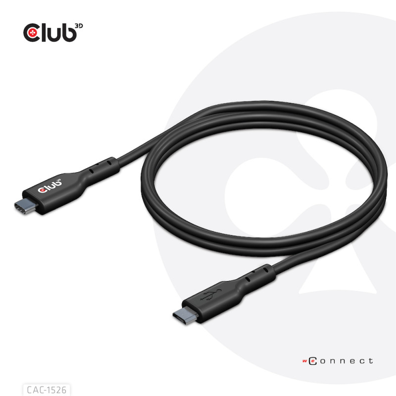 Produktbild för CLUB3D CAC-1526 USB-kablar 1 m USB 3.2 Gen 1 (3.1 Gen 1) USB C Micro-USB B Svart