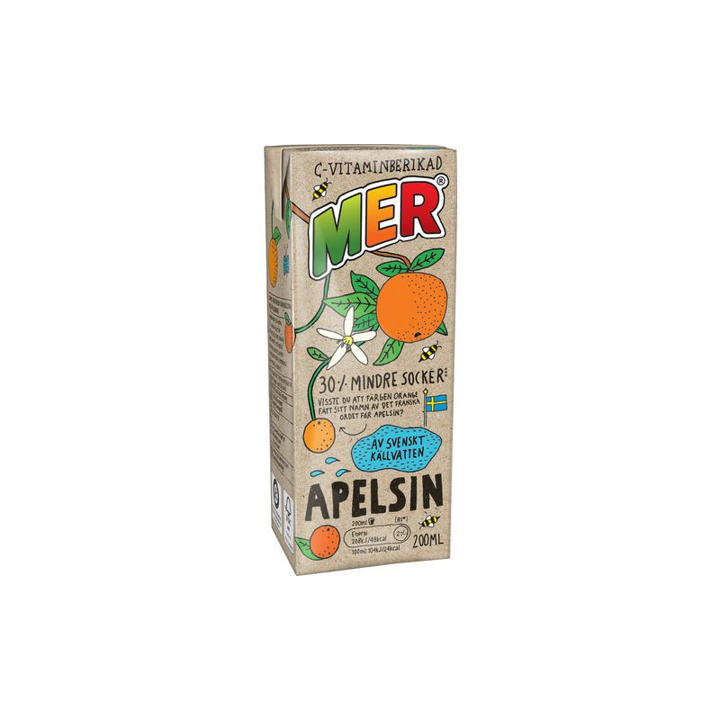 Produktbild för Fruktdryck MER Apelsin 20cl