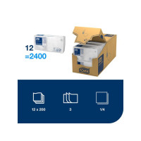 Produktbild för Servett TORK Vit 3-lgr, 24x24cm 200/fp