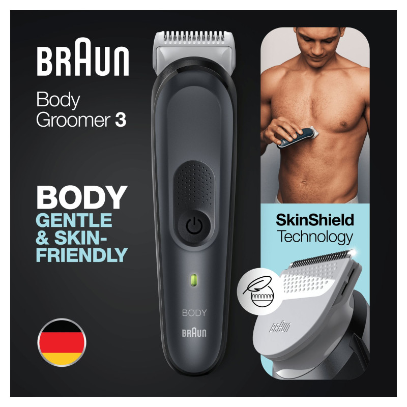 Produktbild för Braun BodyGroomer 3 BG3340 Svart, Grå