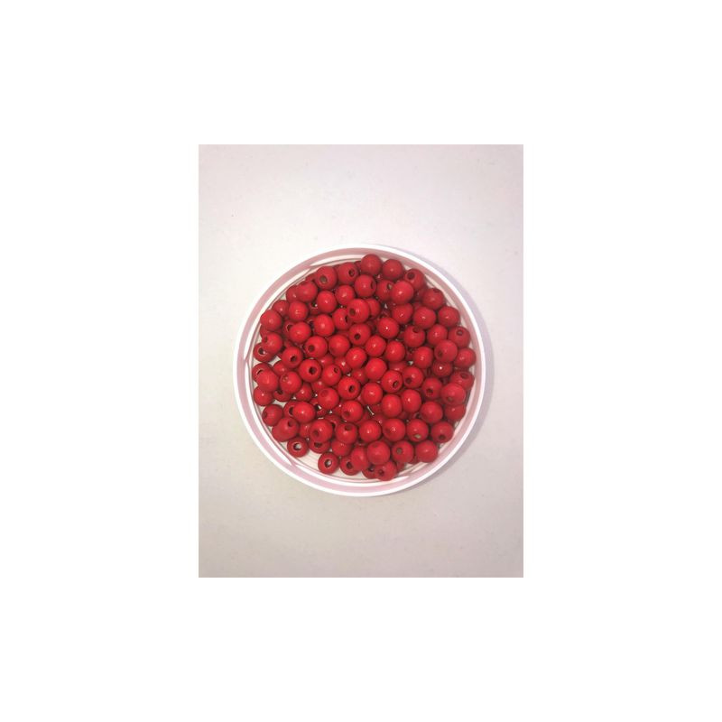 Produktbild för Träpärlor röda 8mm 200/fp