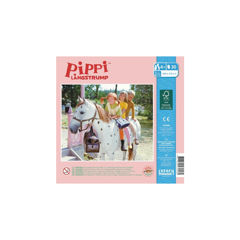 Produktbild för Träpussel Pippi KÄRNAN 30 bitar
