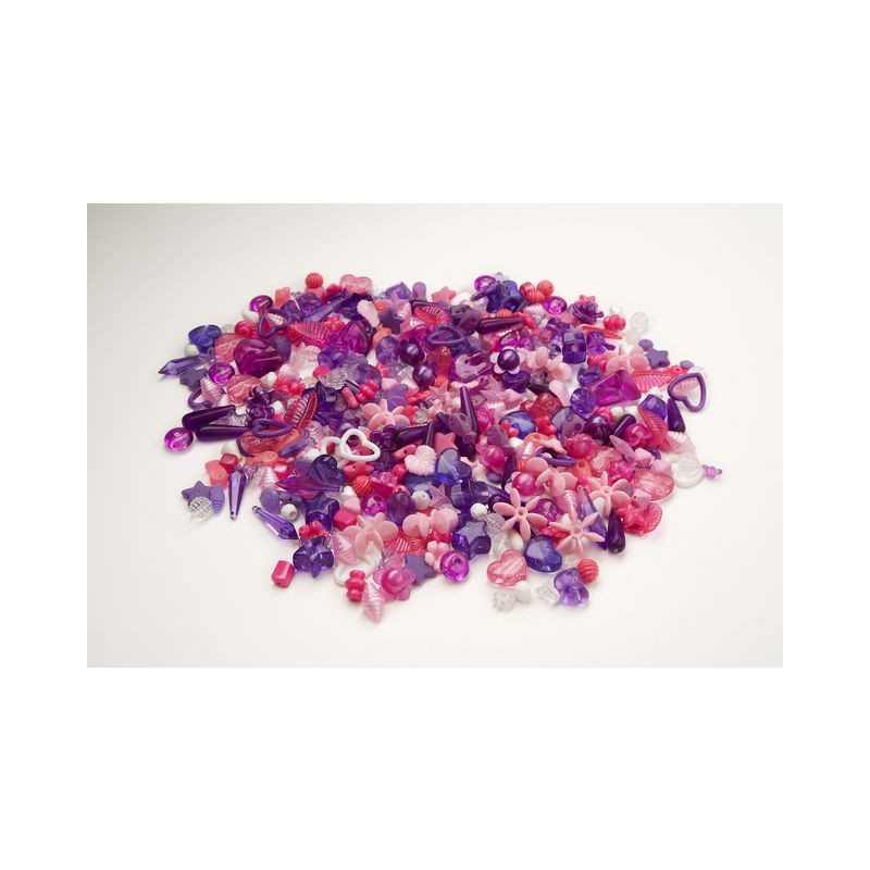 Produktbild för Plastpärlor mix lila/rosa 1000/fp
