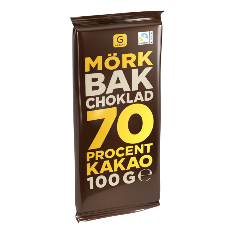 Produktbild för Bakchoklad Mörk 70% 100g