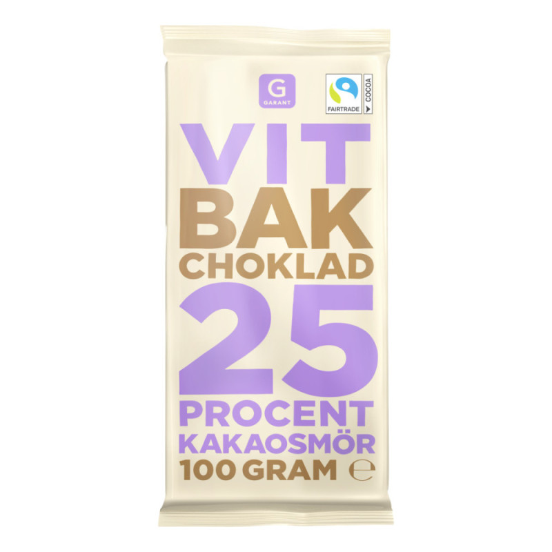 Produktbild för Bakchoklad Vit 100G