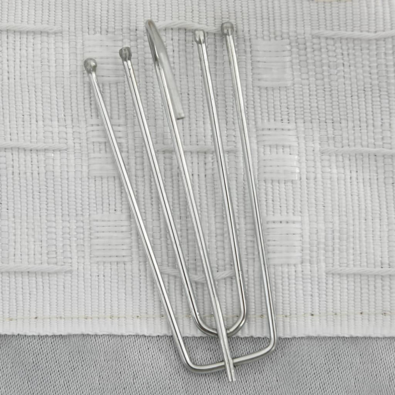 Produktbild för Mörkläggningsgardin med krokar linnelook 2 st beige 140x175 cm