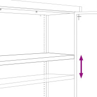 Produktbild för Dokumentskåp vit 90x40x220 cm stål