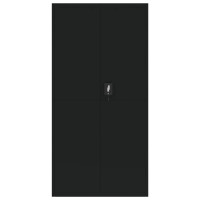 Produktbild för Dokumentskåp svart 90x40x220 cm stål