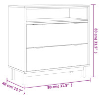 Produktbild för Byrå FLAM 80x40x80 cm massiv furu