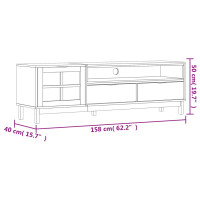 Produktbild för Tv-bänk med glasdörr FLAM 158x40x50 cm massiv furu