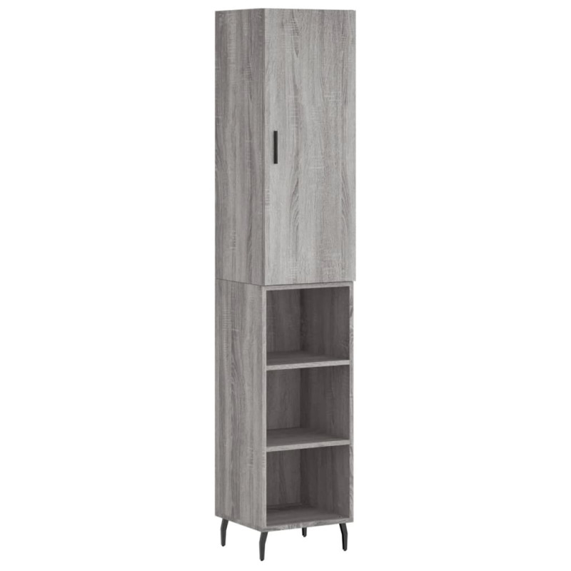 Produktbild för Högskåp grå sonoma 34,5x34x180 cm konstruerat trä