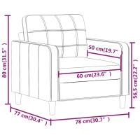 Produktbild för Fåtölj svart 60 cm tyg