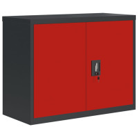 Miniatyr av produktbild för Dokumentskåp antracit och röd 90x40x70 cm stål