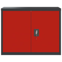 Miniatyr av produktbild för Dokumentskåp antracit och röd 90x40x70 cm stål