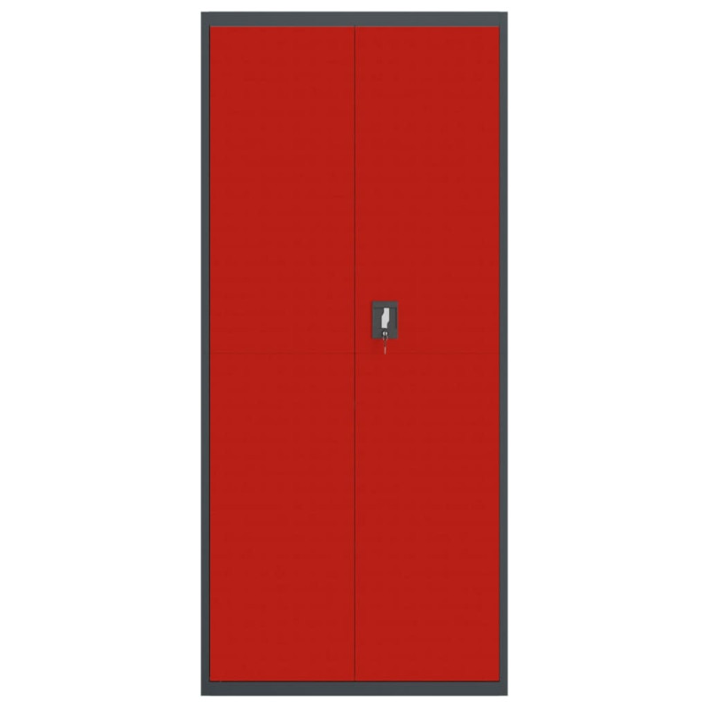 Produktbild för Dokumentskåp antracit och röd 90x40x200 cm stål