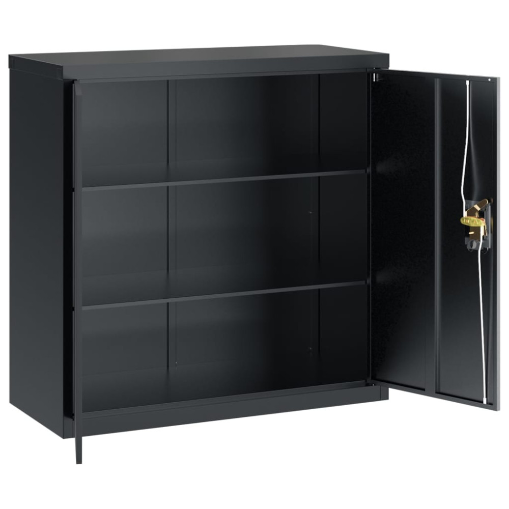 Produktbild för Dokumentskåp antracit 90x40x90 cm stål