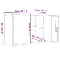 Produktbild för Dokumentskåp vit 90x40x70 cm stål