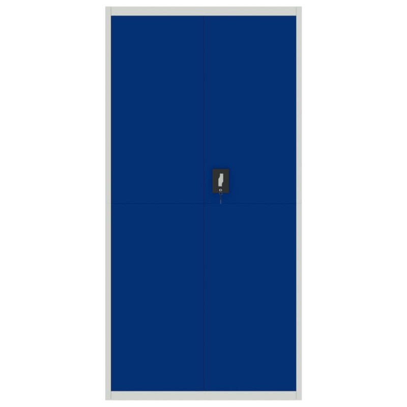 Produktbild för Dokumentskåp ljusgrå och blå 90x40x180 cm stål