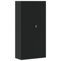 Produktbild för Förvaringsskåp svart 90x40x180 cm stål