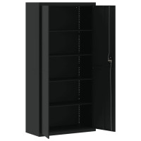 Produktbild för Förvaringsskåp svart 90x40x180 cm stål