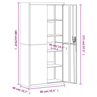 Produktbild för Förvaringsskåp vit 90x40x180 cm stål