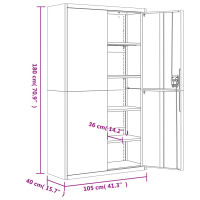 Produktbild för Dokumentskåp vit 105x40x180 cm stål