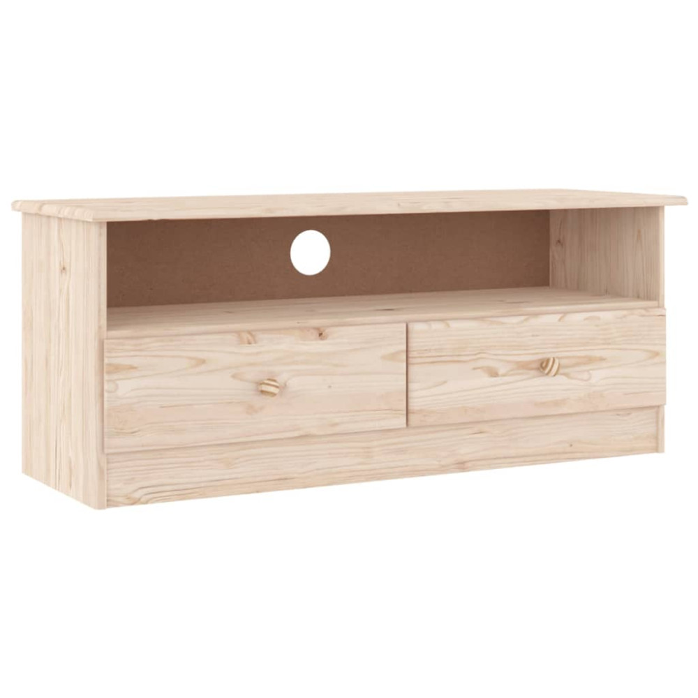 Produktbild för Tv-bänk med lådor ALTA 100x35x41 cm massiv furu